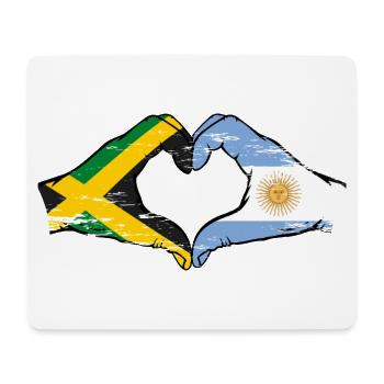 Jamaica Argentina Hands Heart Shape Used - Mouse Pad (horizontal) - white - Front