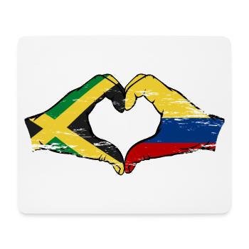 Jamaica Colombia Hands Heart Shape Used - Mouse Pad (horizontal) - white - Front