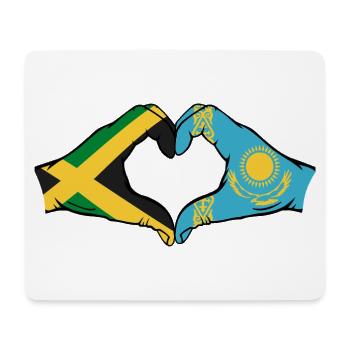 Jamaika Kasachstan Hände Herzform - Mousepad (Querformat) - Weiß - Vorne
