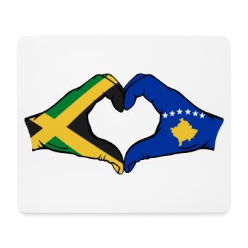 Jamaika Kosovo Hände Herzform - Mousepad (Querformat) - Weiß - Vorne