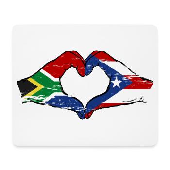 South Africa Puerto Rico Hands Heart Shape Used - Mouse Pad (horizontal) - white - Front