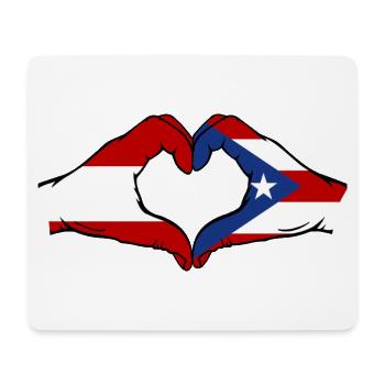 Austria Puerto Rico Hands Heart Shape - Mouse Pad (horizontal) - white - Front