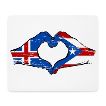 Iceland Puerto Rico Hands Heart Shape Used - Mouse Pad (horizontal) - white - Front