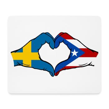 Schweden Puerto Rico Hände Herzform - Mousepad (Querformat) - Weiß - Vorne
