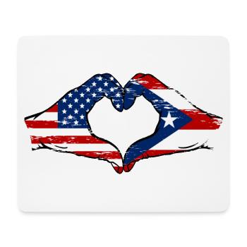 USA Puerto Rico Flagge Hände Herzform used - Mousepad (Querformat) - Weiß - Vorne