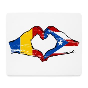 Rumänien Puerto Rico Flagge Hände Herzform used - Mousepad (Querformat) - Weiß - Vorne