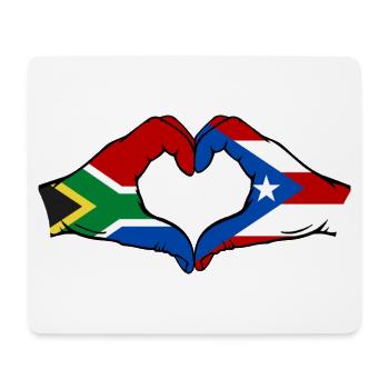 Südafrika Puerto Rico Flagge Hände Herzform - Mousepad (Querformat) - Weiß - Vorne