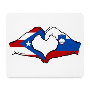 Puerto Rico Slowenien Flagge Hände Herzform - Mousepad (Querformat) - Weiß - Vorne