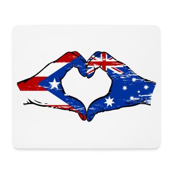 Puerto Rico Australien Flagge Hände Herzform used - Mousepad (Querformat) - Weiß - Vorne