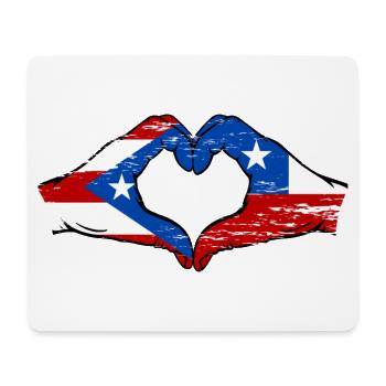 Puerto Rico Chile Flagge Hände Herzform used - Mousepad (Querformat) - Weiß - Vorne