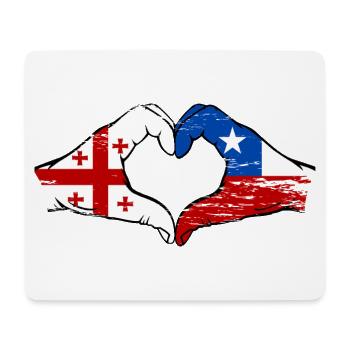 Georgien Chile Flagge Hände Herzform used - Mousepad (Querformat) - Weiß - Vorne