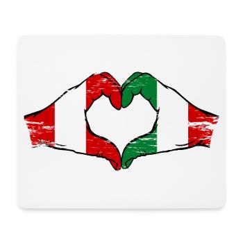 Peru Italy Flag Hands Heart Shape Used - Mouse Pad (horizontal) - white - Front