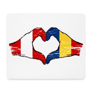 Peru Belgien Rumänien Hände Herzform used - Mousepad (Querformat) - Weiß - Vorne