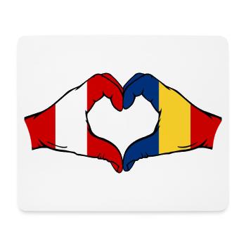 Peru Belgien Rumänien Hände Herzform - Mousepad (Querformat) - Weiß - Vorne
