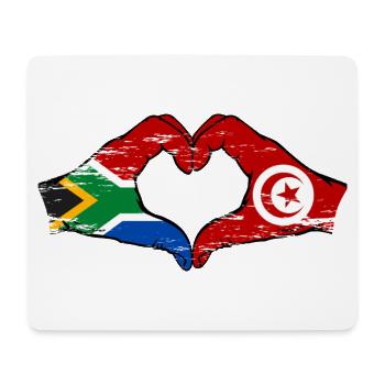 Afrique du Sud Tunisie drapeau mains forme de coeur utilisé - Tapis de souris (format paysage) - blanc - Devant