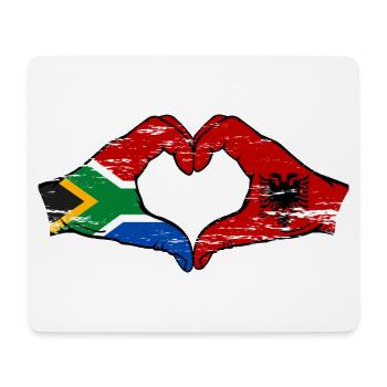Südafrika Albanien Flagge Hände Herzform used - Mousepad (Querformat) - Weiß - Vorne