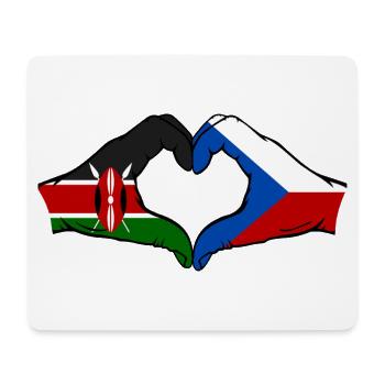 Kenia Tschechien Flagge Hände Herz - Mousepad (Querformat) - Weiß - Vorne