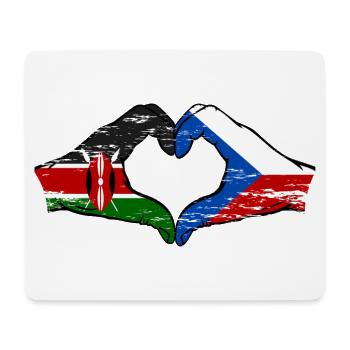 Kenia Tschechien Flagge Hände Herz used - Mousepad (Querformat) - Weiß - Vorne