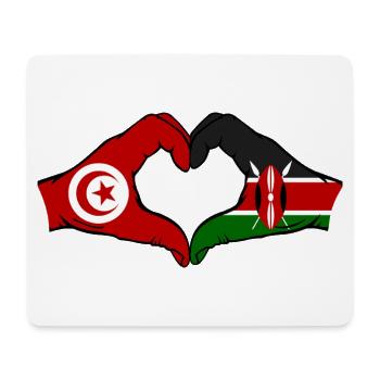 Tunesien Kenia Flagge Hände Herz - Mousepad (Querformat) - Weiß - Vorne