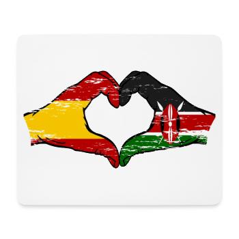 Spanien Kenia Flagge Hände Herz used - Mousepad (Querformat) - Weiß - Vorne