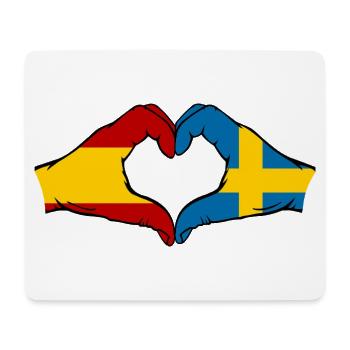 Spanien Schweden Flagge Hände Herz - Mousepad (Querformat) - Weiß - Vorne