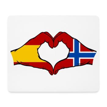 Spanien Norwegen Flagge Hände Herz - Mousepad (Querformat) - Weiß - Vorne