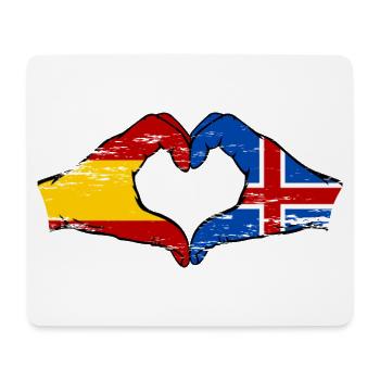 Spain Iceland flag hands heart used - Mouse Pad (horizontal) - white - Front