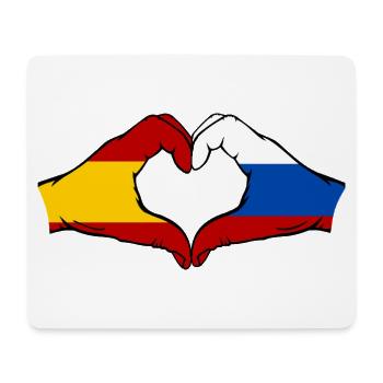 Espagne Russie Drapeau Mains Coeur - Tapis de souris (format paysage) - blanc - Devant