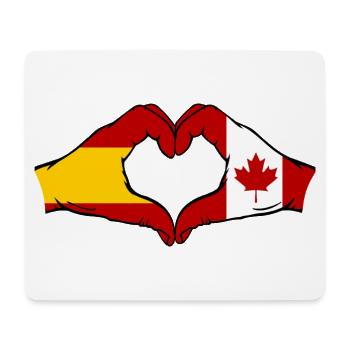 Espagne Canada Drapeau Mains Coeur - Tapis de souris (format paysage) - blanc - Devant