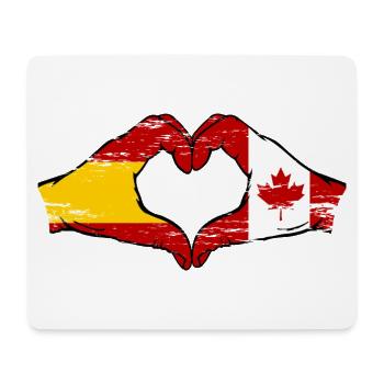 Espagne Canada Drapeau Mains Coeur Utilisé - Tapis de souris (format paysage) - blanc - Devant