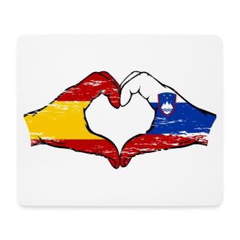Spanien Slowenien Flagge Hände Herz - Mousepad (Querformat) - Weiß - Vorne