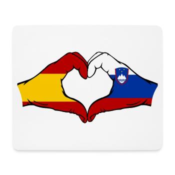 Espagne Slovénie drapeau mains coeur utilisé - Tapis de souris (format paysage) - blanc - Devant