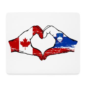 Canada Slovénie drapeau mains forme de coeur utilisé - Tapis de souris (format paysage) - blanc - Devant