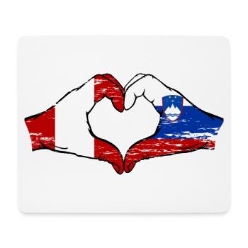 Peru Slowenien Flagge Hände Herzform used - Mousepad (Querformat) - Weiß - Vorne