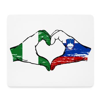 Nigeria Slowenien Flagge Hände Herzform used - Mousepad (Querformat) - Weiß - Vorne