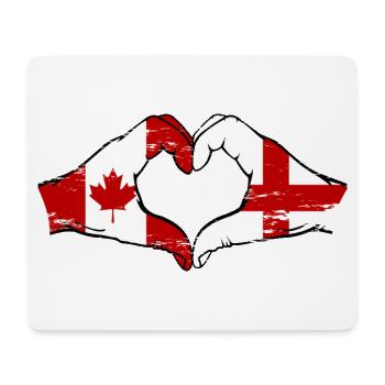 Kanada England Flagge Hände Herzform used - Mousepad (Querformat) - Weiß - Vorne
