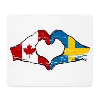 Canada Suède Drapeau Mains Coeur Forme Utilisé - Tapis de souris (format paysage) - blanc - Devant