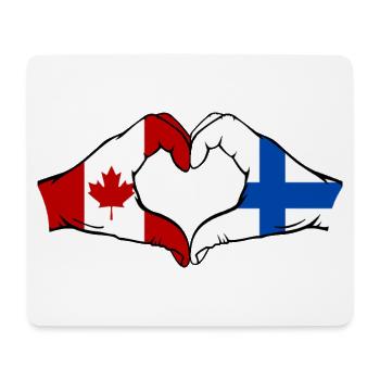 Canada Finlande Drapeau Mains Coeur Forme - Tapis de souris (format paysage) - blanc - Devant