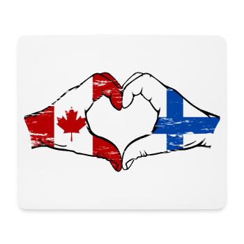 Canada Finlande drapeau mains coeur utilisé - Tapis de souris (format paysage) - blanc - Devant