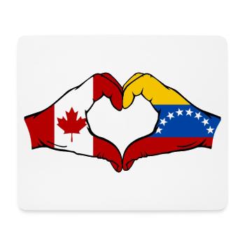 Canada Venezuela Flag Hands Heart Shape - Mouse Pad (horizontal) - white - Front