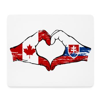 Canada Slovakia Flag Hands Heart Shape Used - Mouse Pad (horizontal) - white - Front