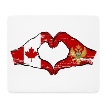 Canada Monténégro drapeau mains coeur utilisé - Tapis de souris (format paysage) - blanc - Devant