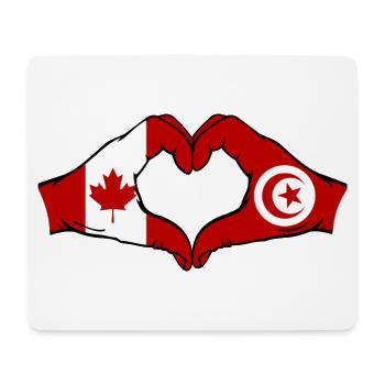 Kanada Tunesien Flagge Hände Herzform - Mousepad (Querformat) - Weiß - Vorne