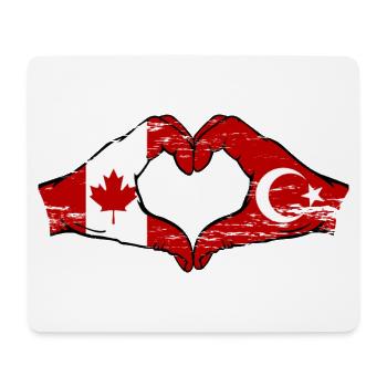 Canada Turquie Drapeau Mains Coeur Forme Utilisé - Tapis de souris (format paysage) - blanc - Devant