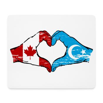 Canada Drapeau ouïghour mains forme de coeur utilisé - Tapis de souris (format paysage) - blanc - Devant
