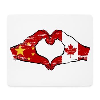 China Canada Flag Hands Heart Shape Used - Mouse Pad (horizontal) - white - Front