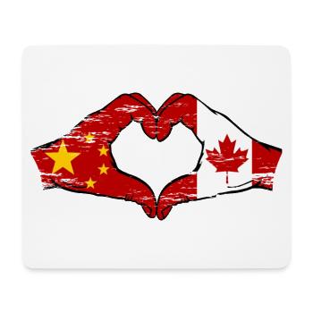 China Canada Flag Hands Heart Shape Used - Mouse Pad (horizontal) - white - Front
