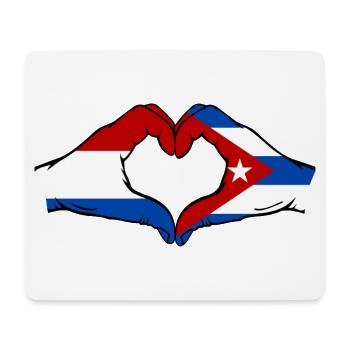 Holland Kuba Flagge Hände Herzform - Mousepad (Querformat) - Weiß - Vorne
