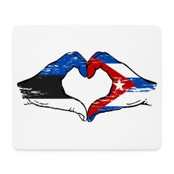 Estland Kuba Flagge Hände Herzform used - Mousepad (Querformat) - Weiß - Vorne