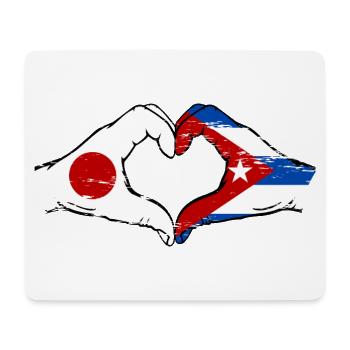 Japan Kuba Flagge Hände Herzform used - Mousepad (Querformat) - Weiß - Vorne